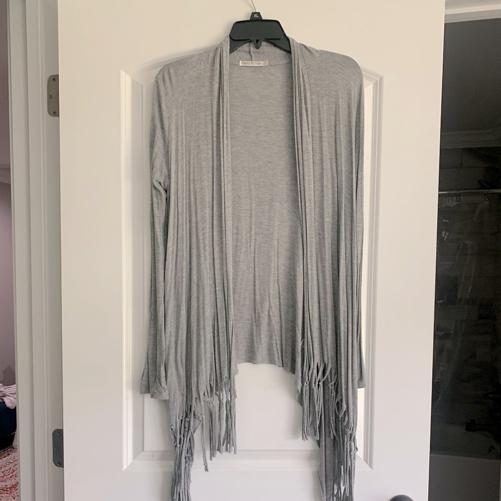 High Low Cardigan Grey